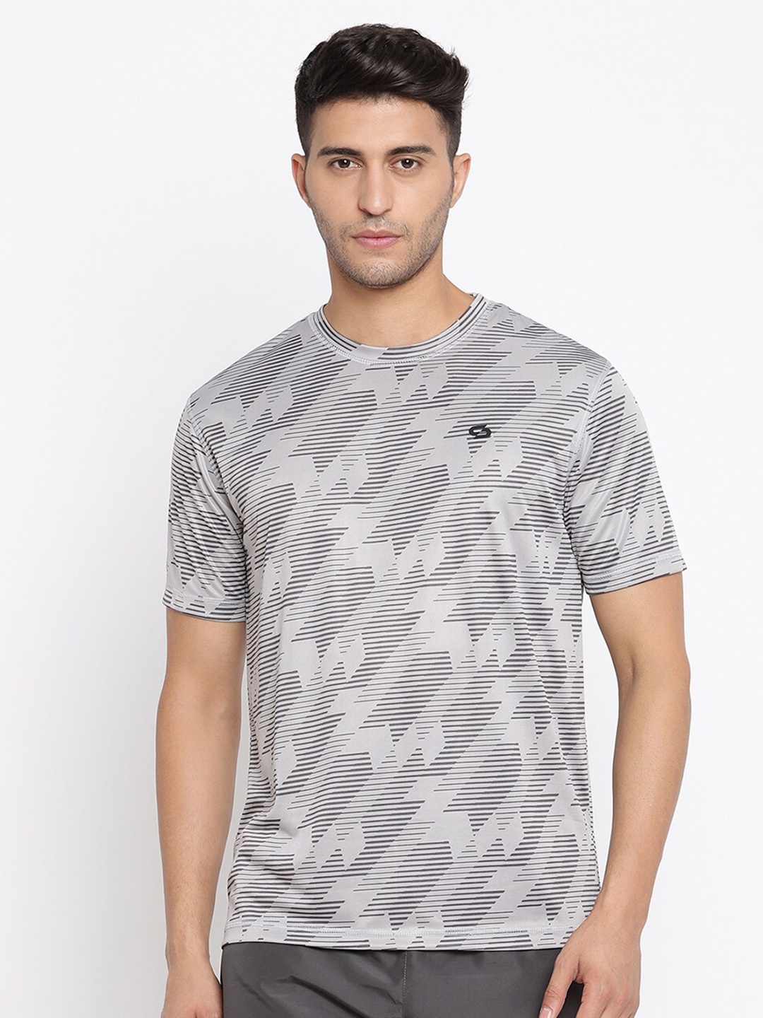 

Spolei Men Grey Printed Slim Fit T-shirt