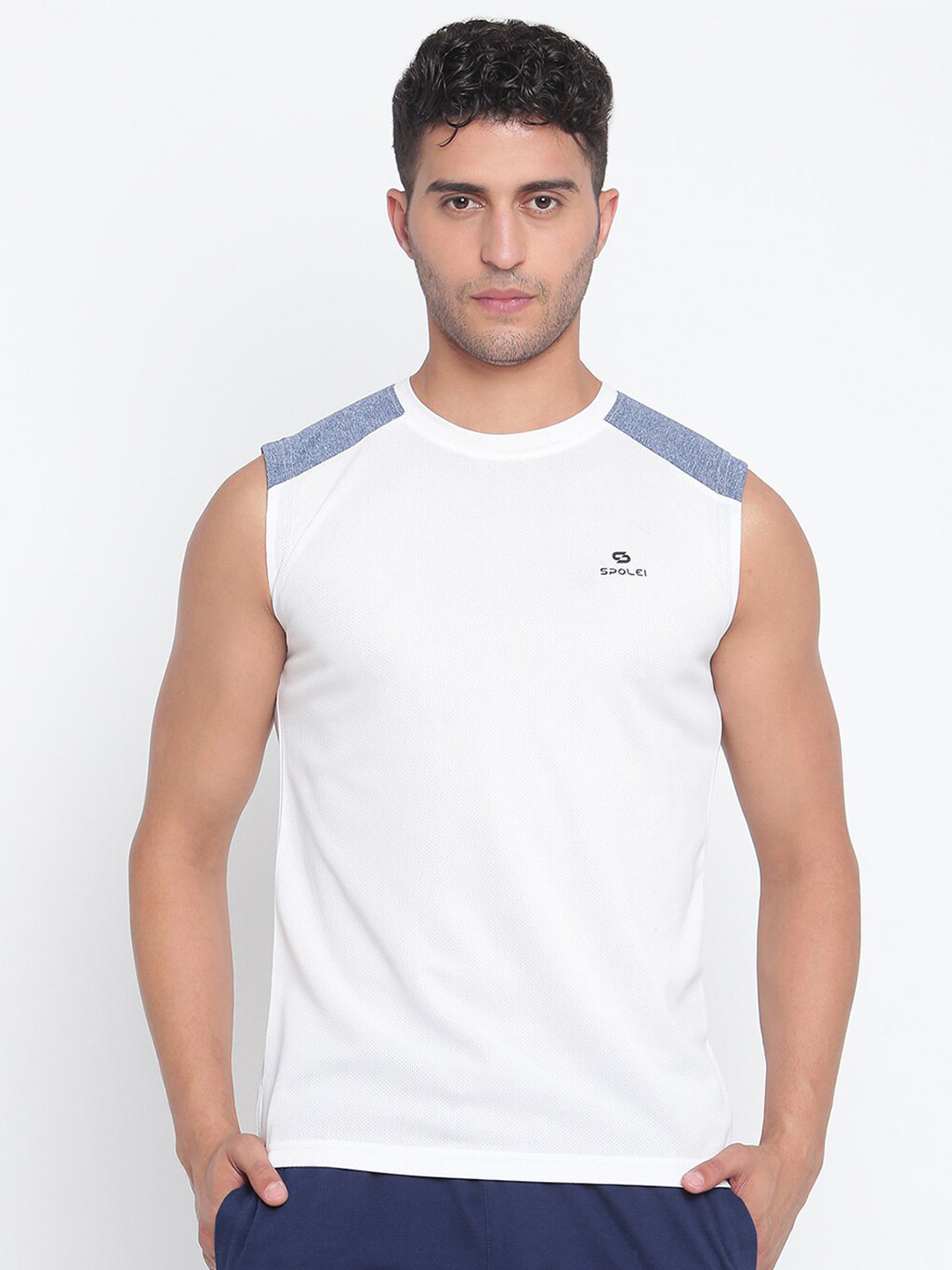 

Spolei Men White Slim Fit T-shirt