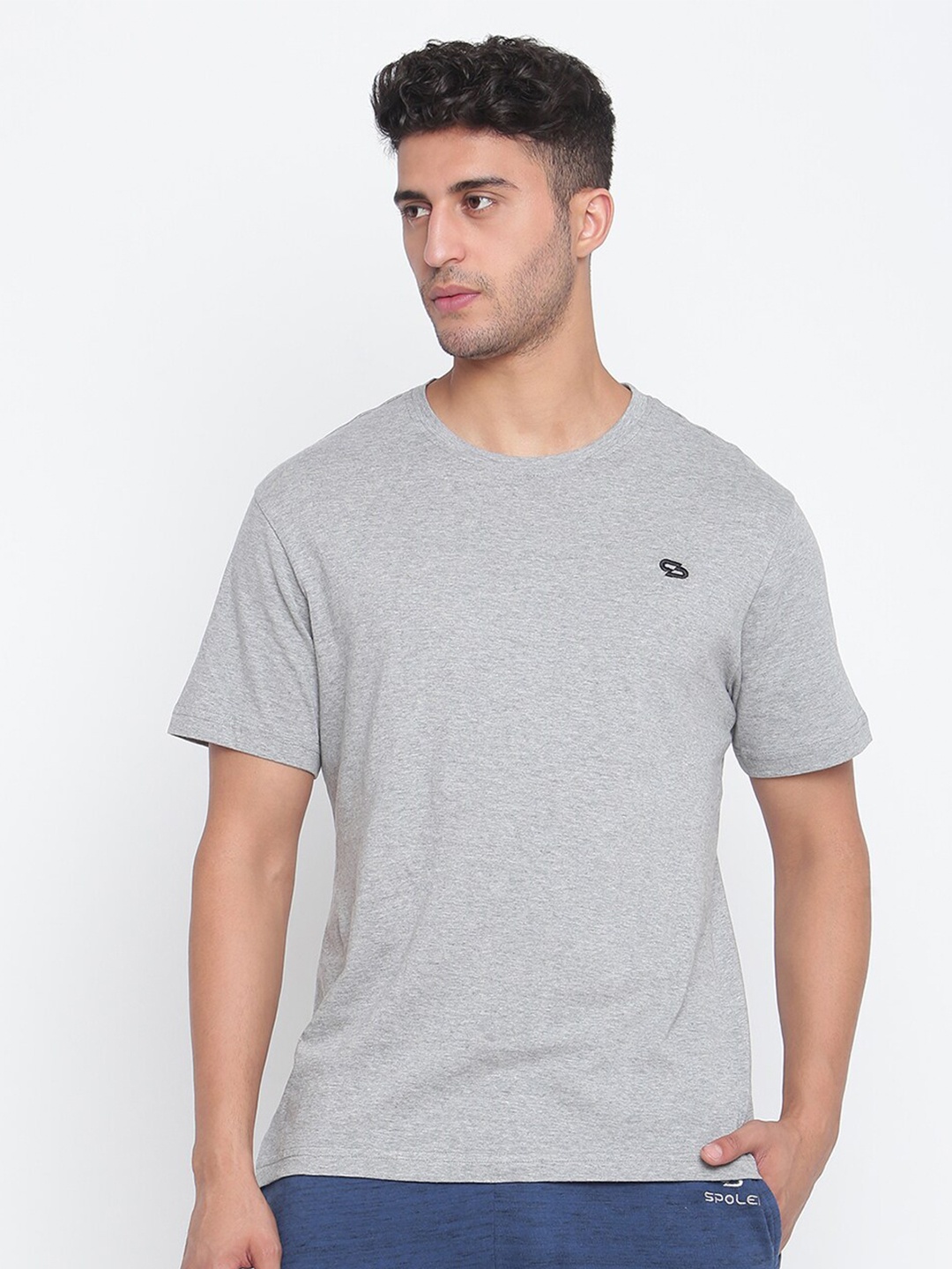 

Spolei Men Grey Slim Fit T-shirt