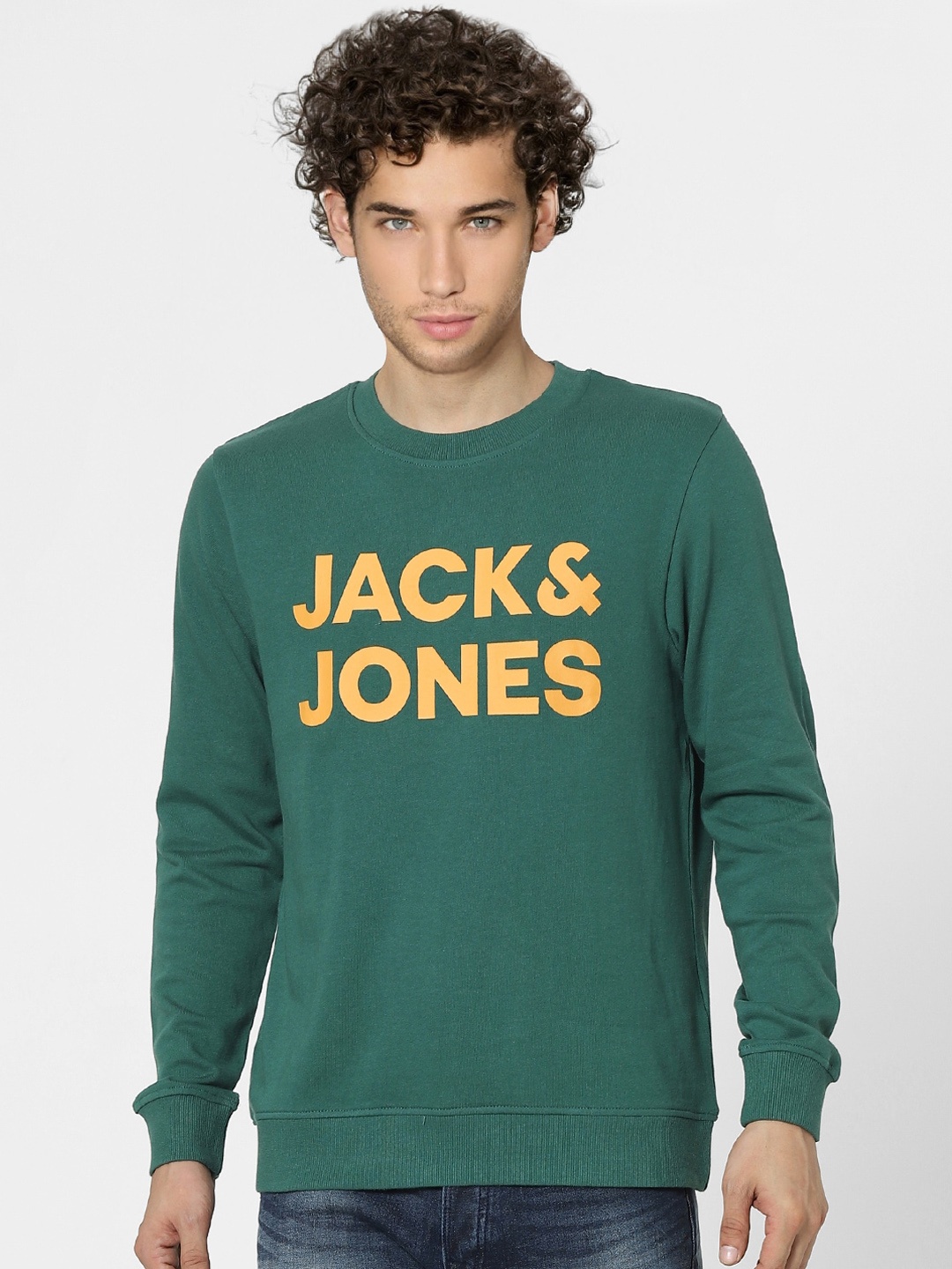 

Jack & Jones Men Green Printed Sweatshirt