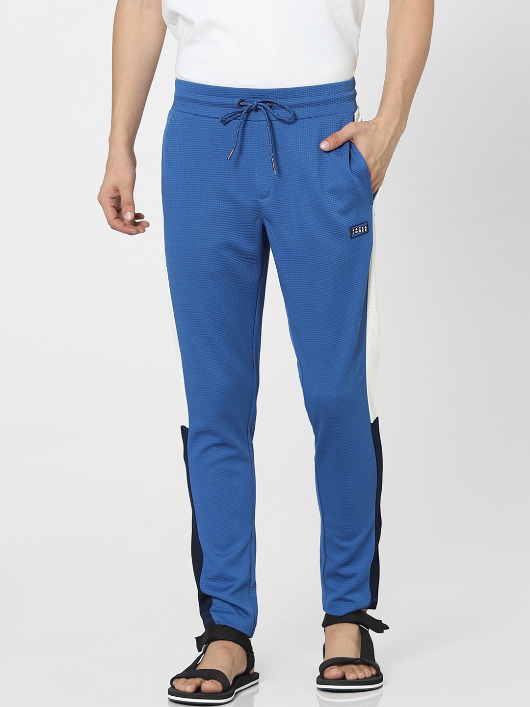 

Jack & Jones Men Blue Solid Track Pants