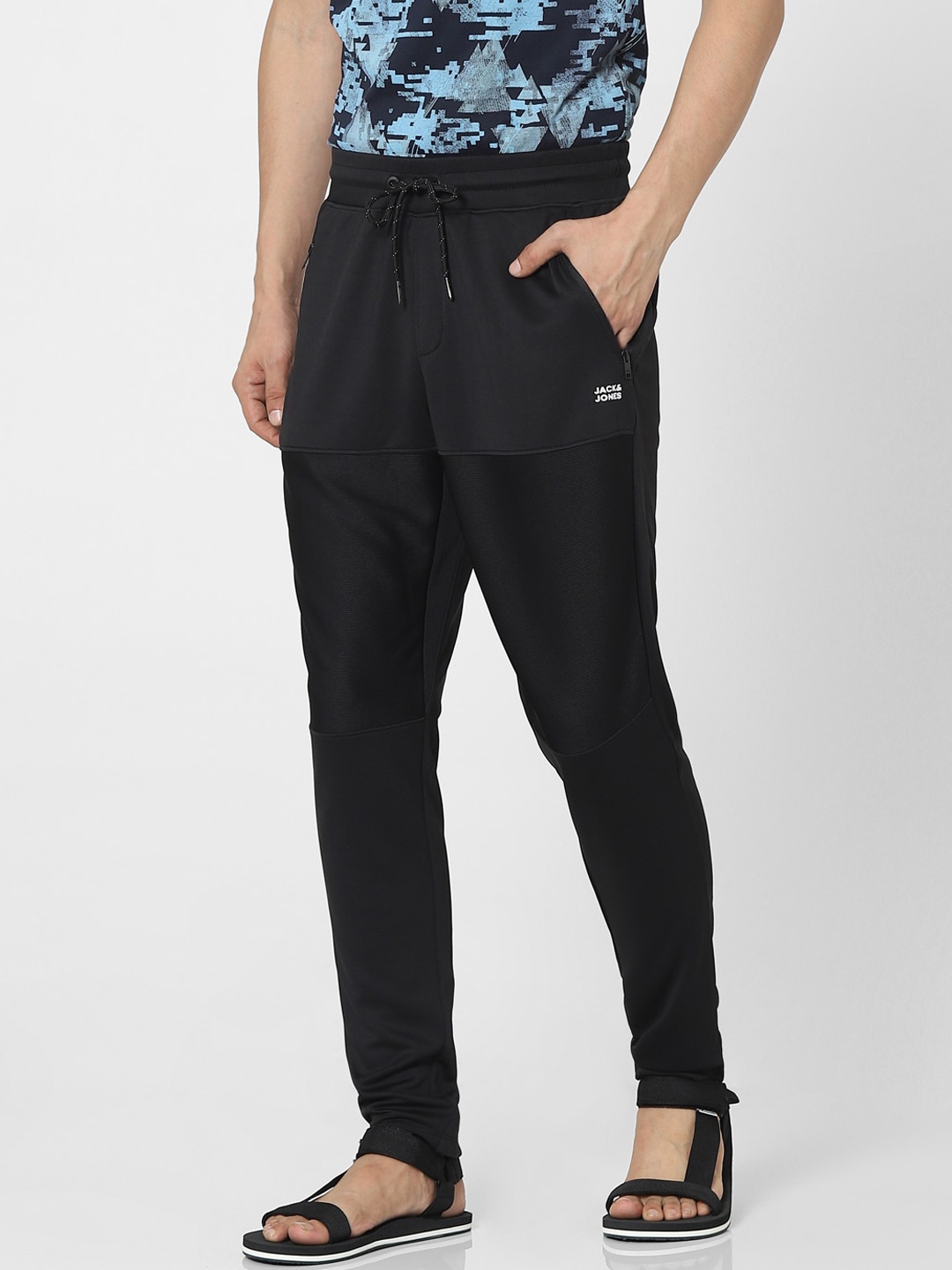 

Jack & Jones Men Black Solid Track Pants