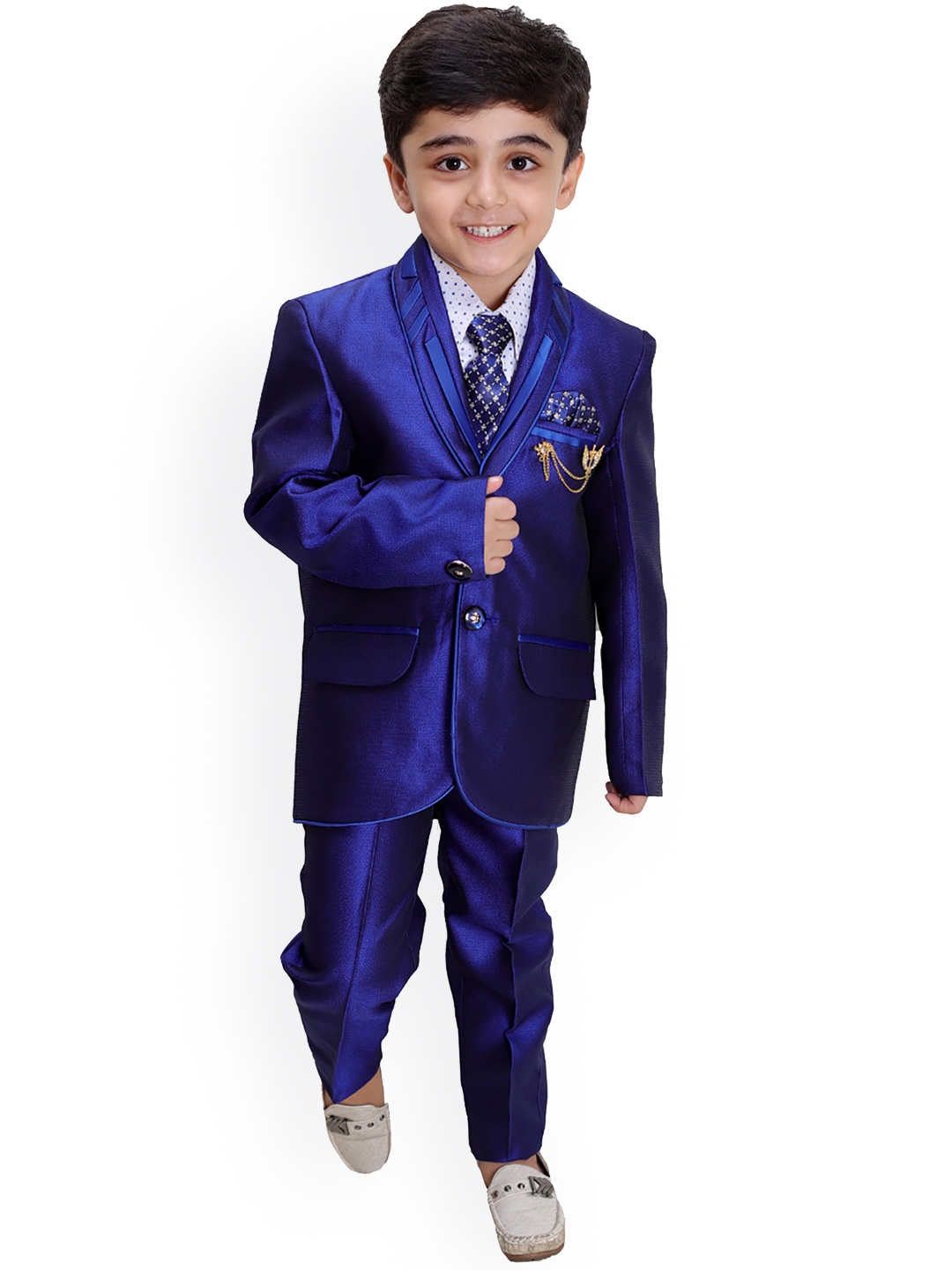 

FOURFOLDS Boys Blue 4-Piece Party Suit