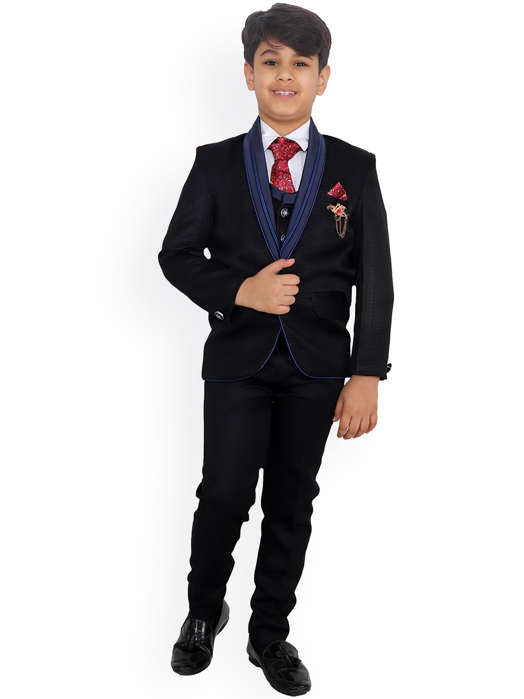 

FOURFOLDS Boys Blue 5-Piece Party Suit