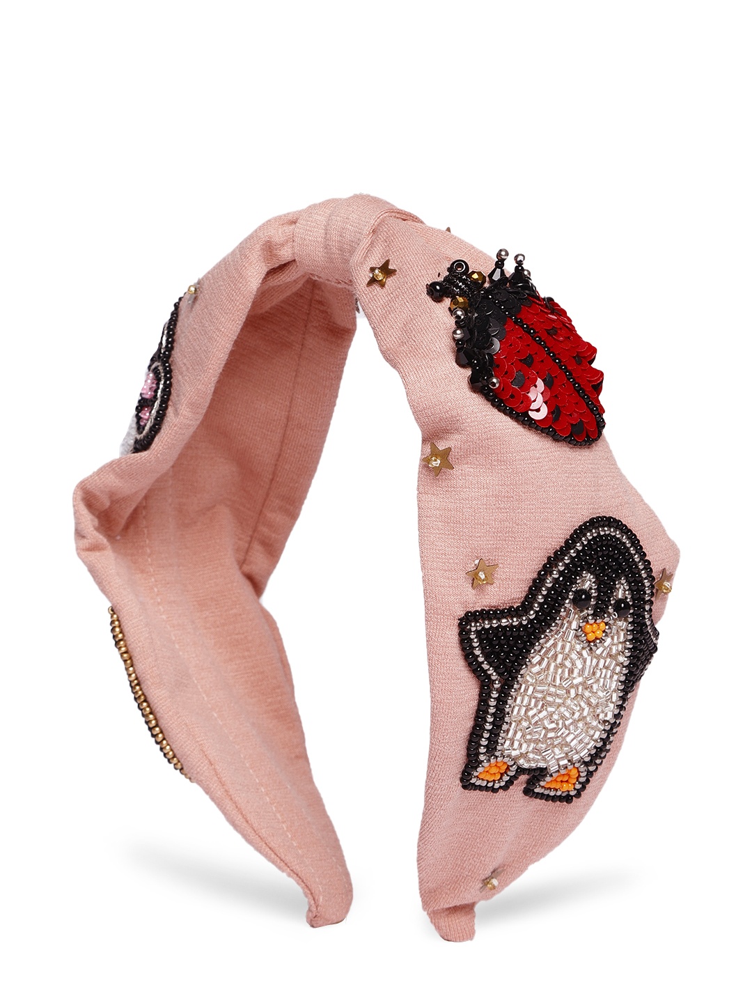 

Elaa Girls Pink Embroidered Hairband