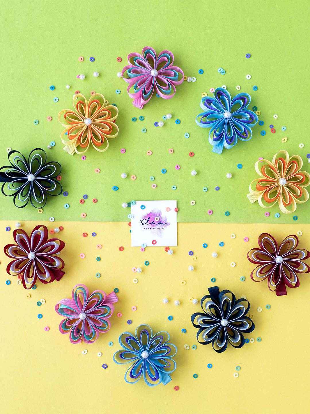 

Elaa Girls Pink & Yellow Set of 2 Alligator Hair Clip
