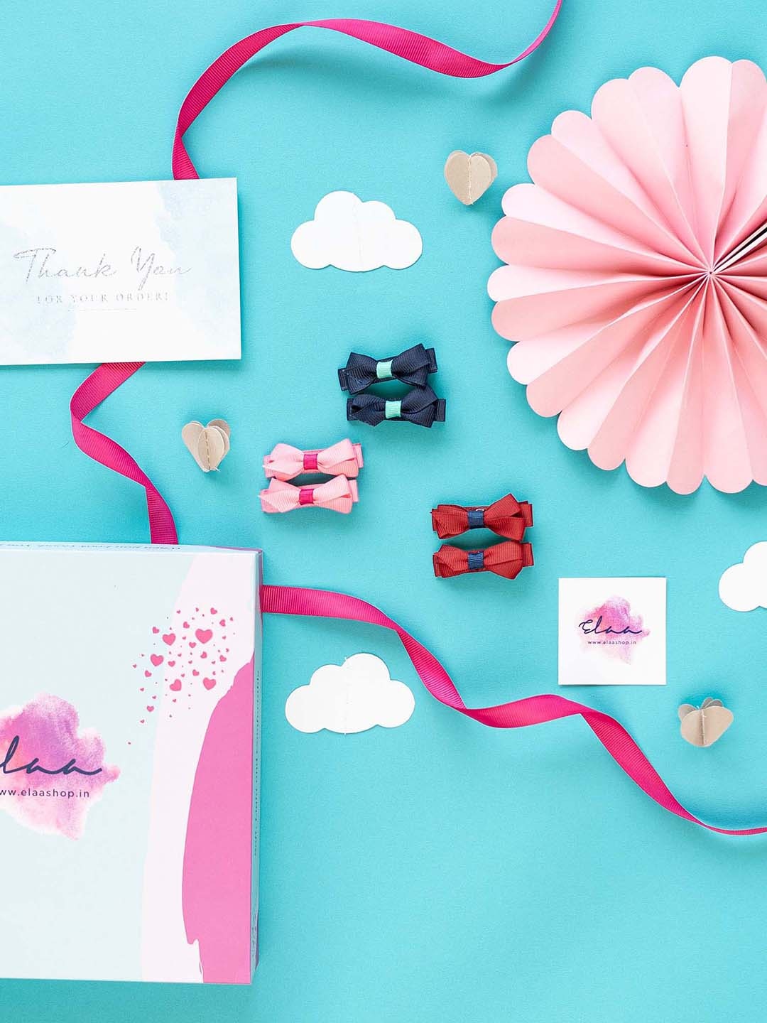 

Elaa Girls Pink & Navy Blue Set of 4 Alligator Hair Clip