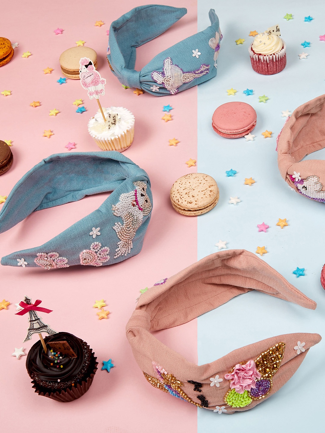 

Elaa Girls Pink Jersey With Embroidery - Icecream Stick Hairband