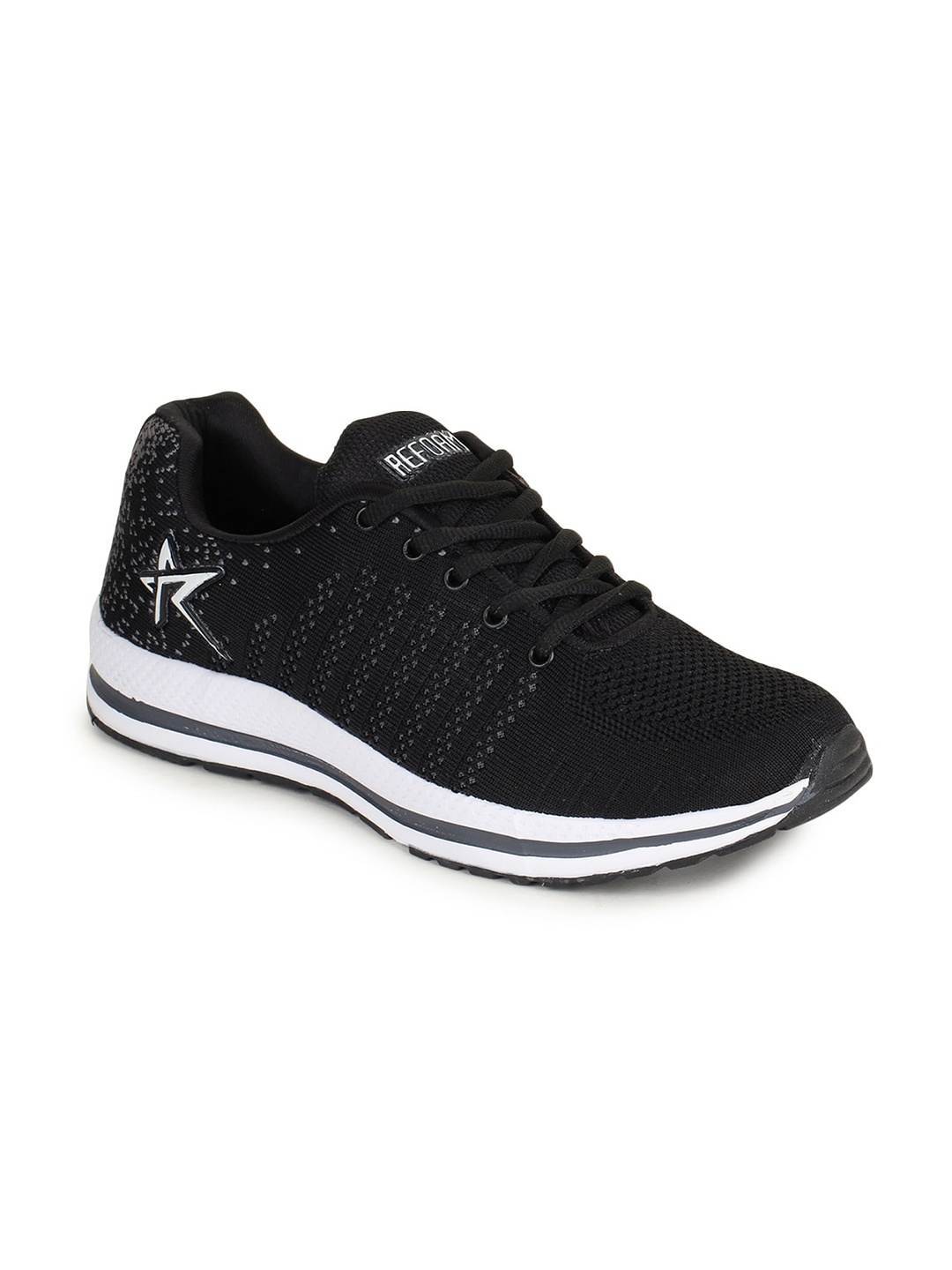 

REFOAM Men Black Mesh Regular Running Shoes