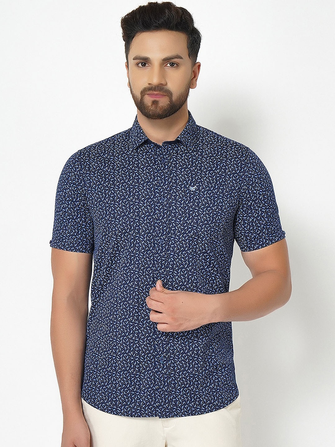 

Blackberrys Men Navy Blue India Slim Fit Floral Opaque Printed Casual Shirt