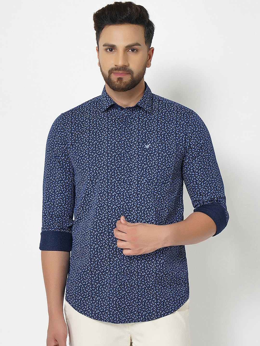 

Blackberrys Men Navy Blue India Slim Fit Printed Casual Shirt