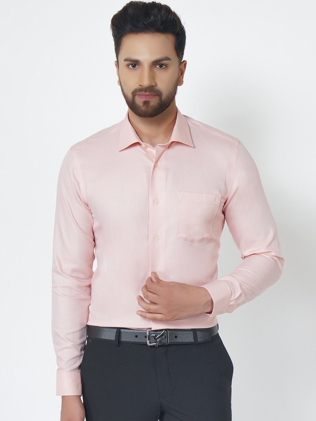

Blackberrys Men Pink Slim Fit Opaque Casual Shirt
