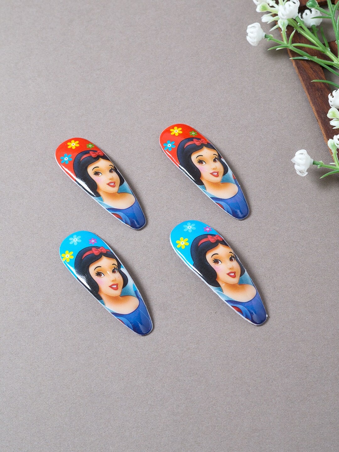

Golden Peacock Girls Blue & Red Set of 4 Tic Tac Hair Clip
