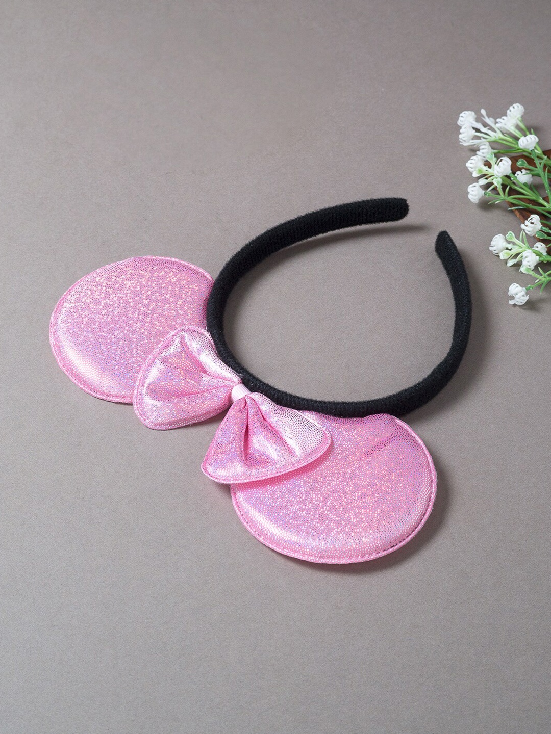 

Golden Peacock Women Pink & Black Embellished Hairband
