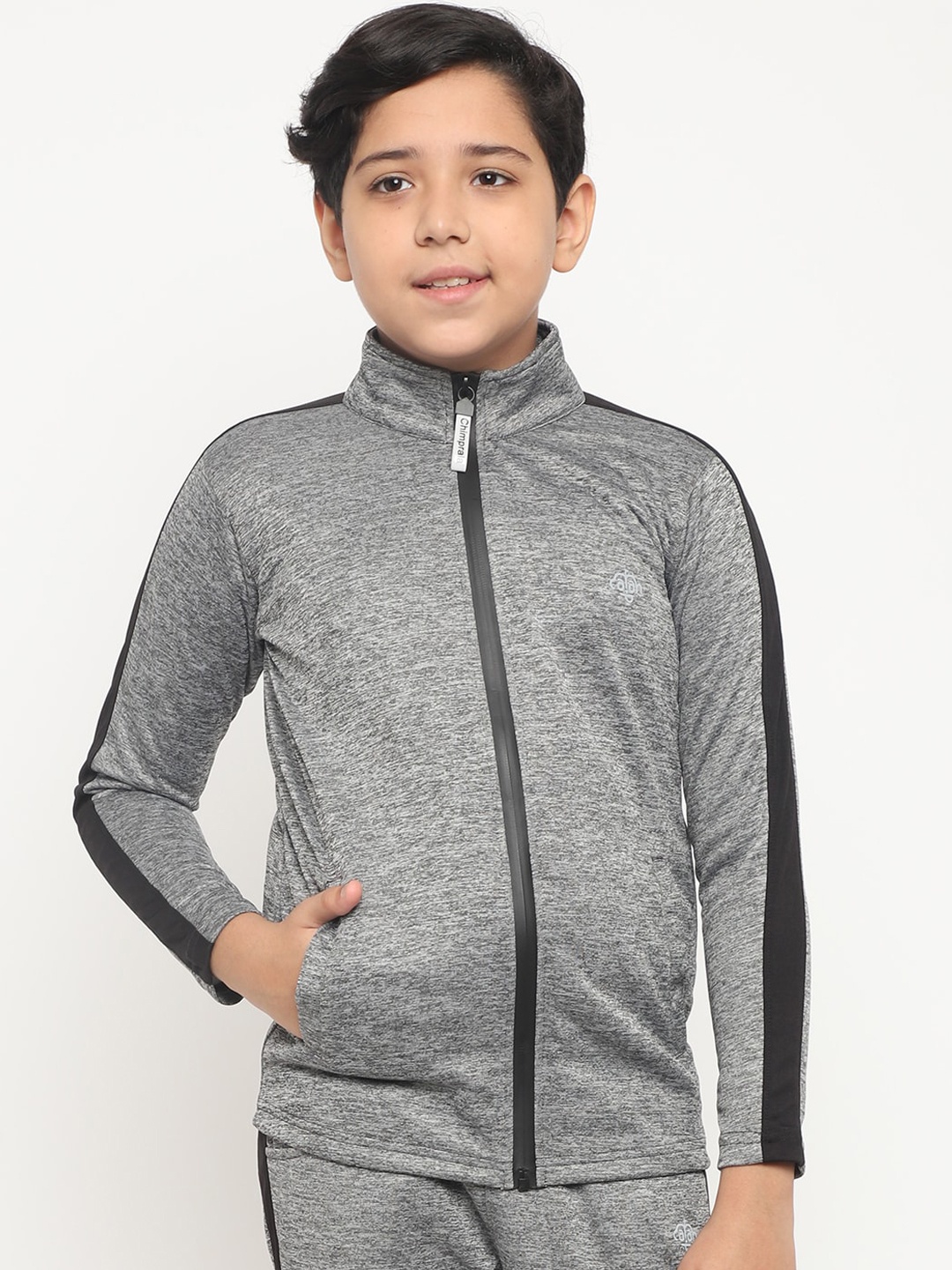 

CHIMPRALA Boys Grey Lightweight Running Sporty Jacket