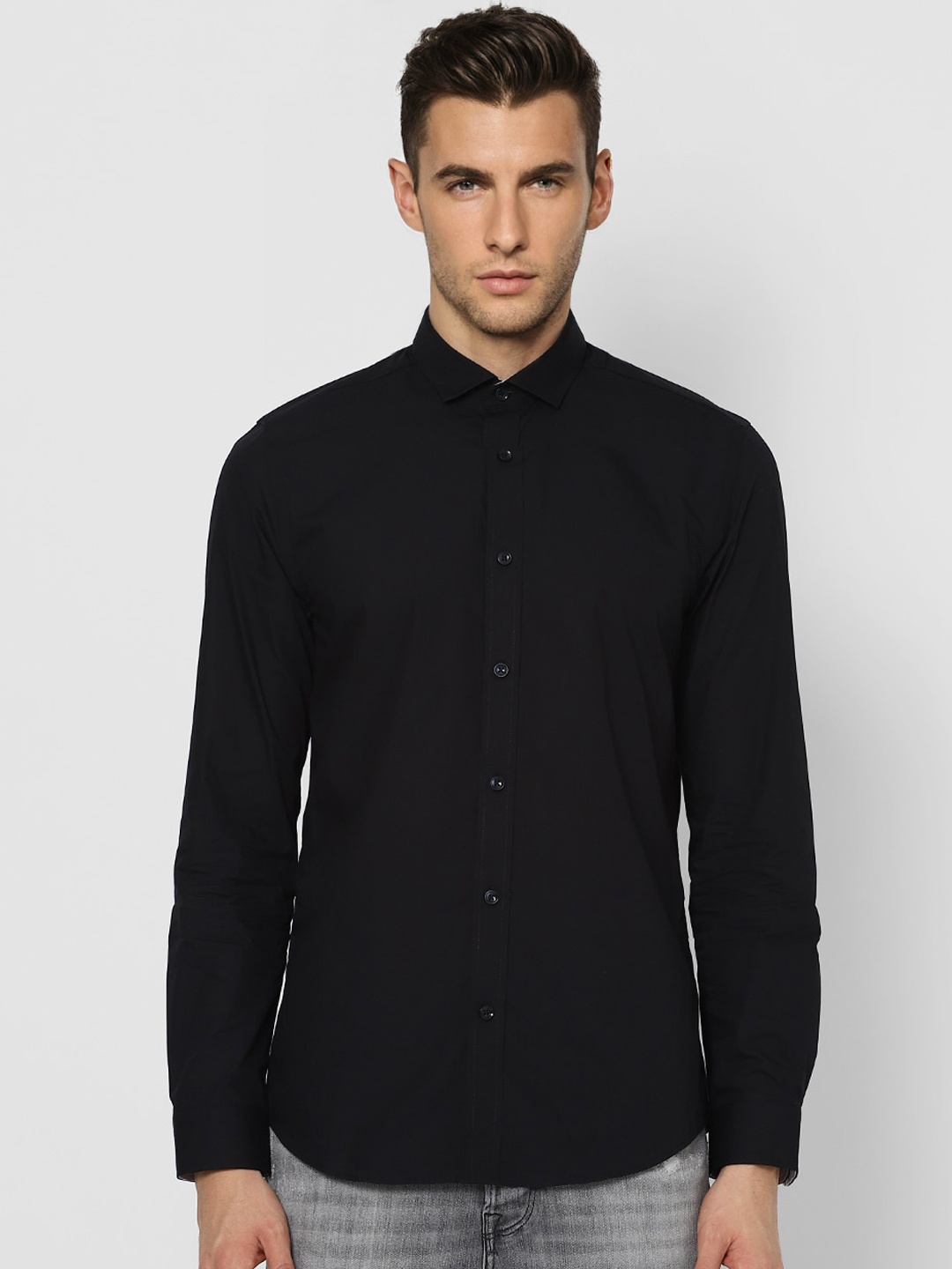 

Jack & Jones Men Black Slim Fit Opaque Casual Shirt