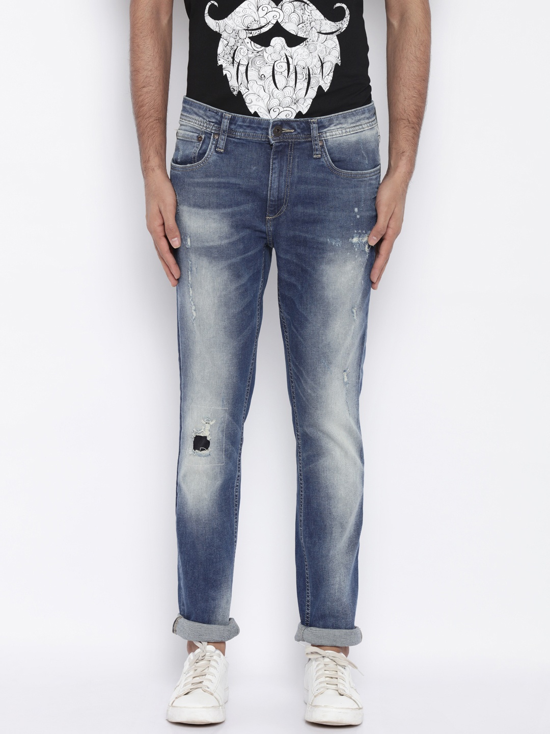 

Jack & Jones Men Blue Mid-Rise Mildly Distressed Jeans