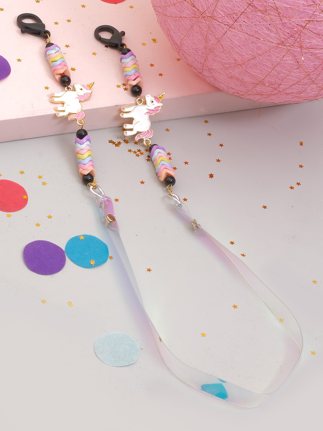 

lil' star Multicolor Unicorn Beaded Mask & Sunglass Chain, Multi