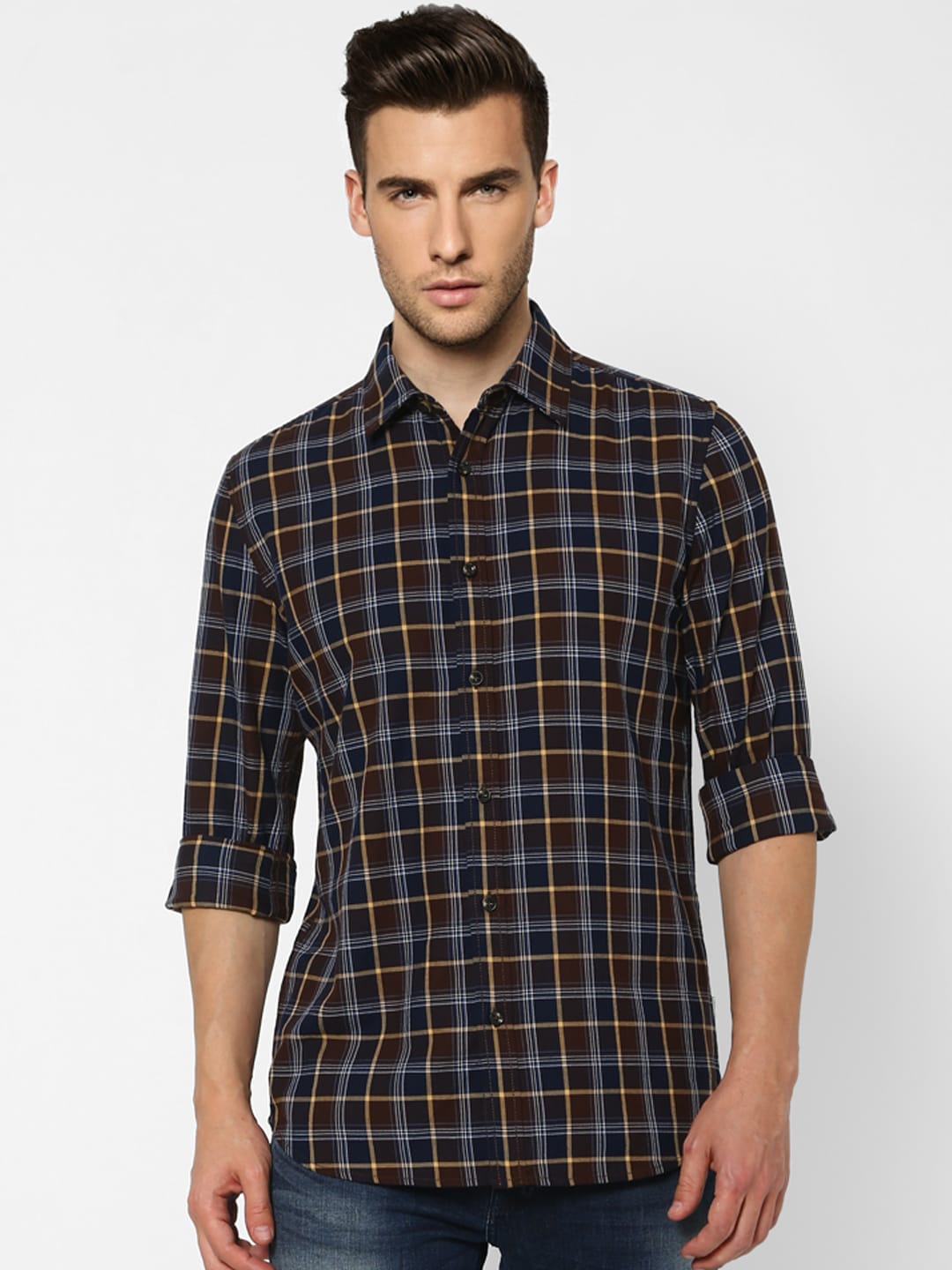 

Jack & Jones Men Multicoloured Slim Fit Tartan Checks Opaque Checked Casual Shirt, Multi