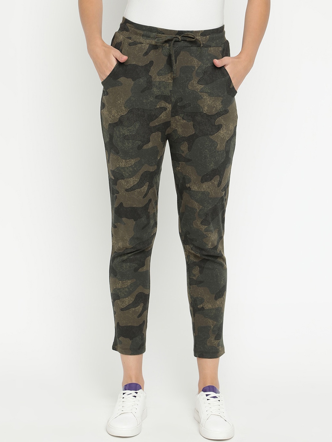

V2 Value & Variety Women Olive Camouflage Mid Rise Lounge Pants