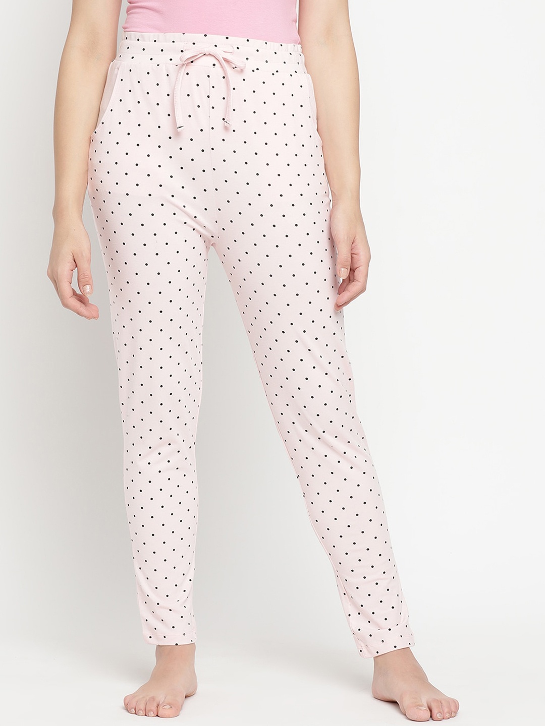 

V2 Value & Variety Women Peach-Coloured & Black Printed Cotton Lounge Pants