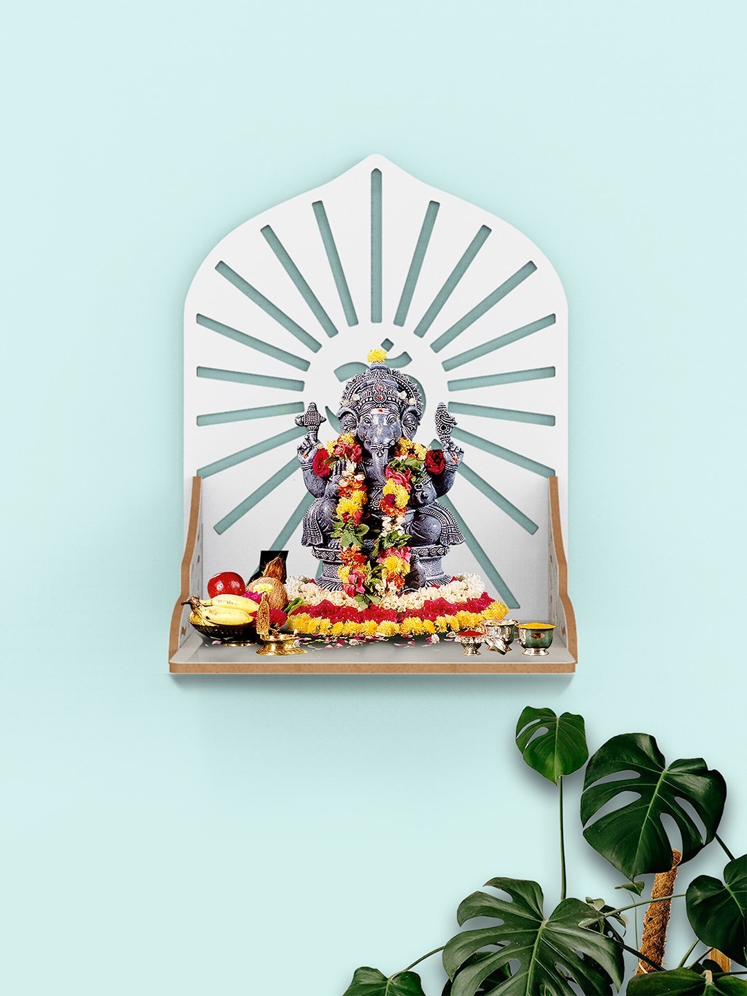 

Home Sparkle MDF Wall Handing Mandir, White