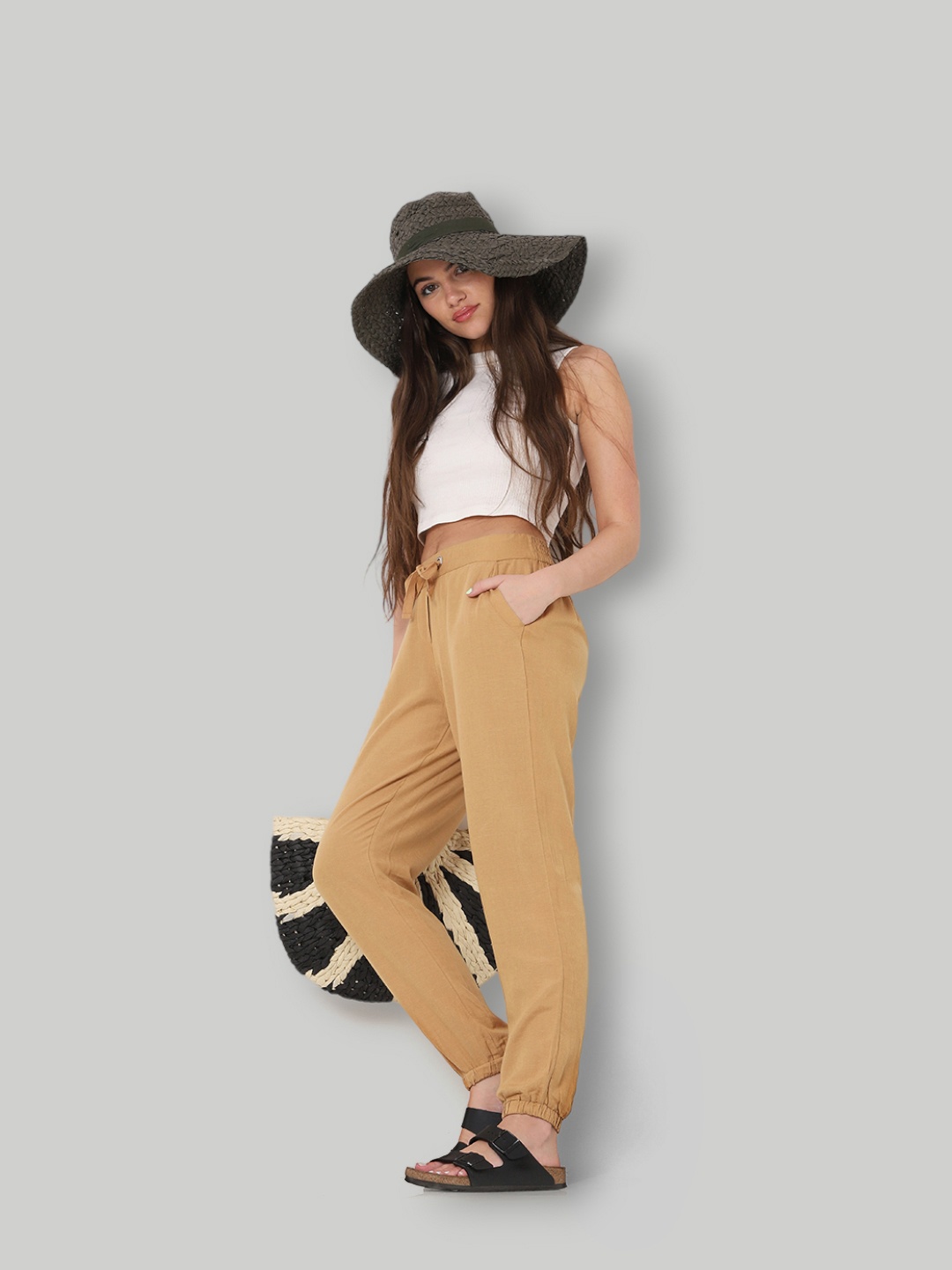 

ONLY Women Brown Solid Relaxed-Fit Joggers