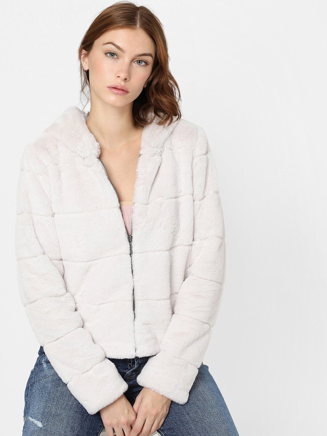

ONLY Women White Crop Open Front Jacket