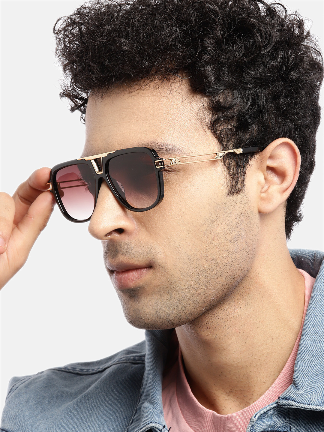 

Voyage Men Brown Lens & Gold-Toned Wayfarer Sunglasses with UV Protected Lens 3257MG3594