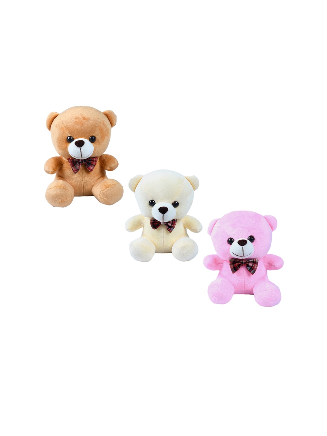 

DukieKooky Kids Pack Of 3 Teddy Bear With Bow Tie Soft Toy, Brown