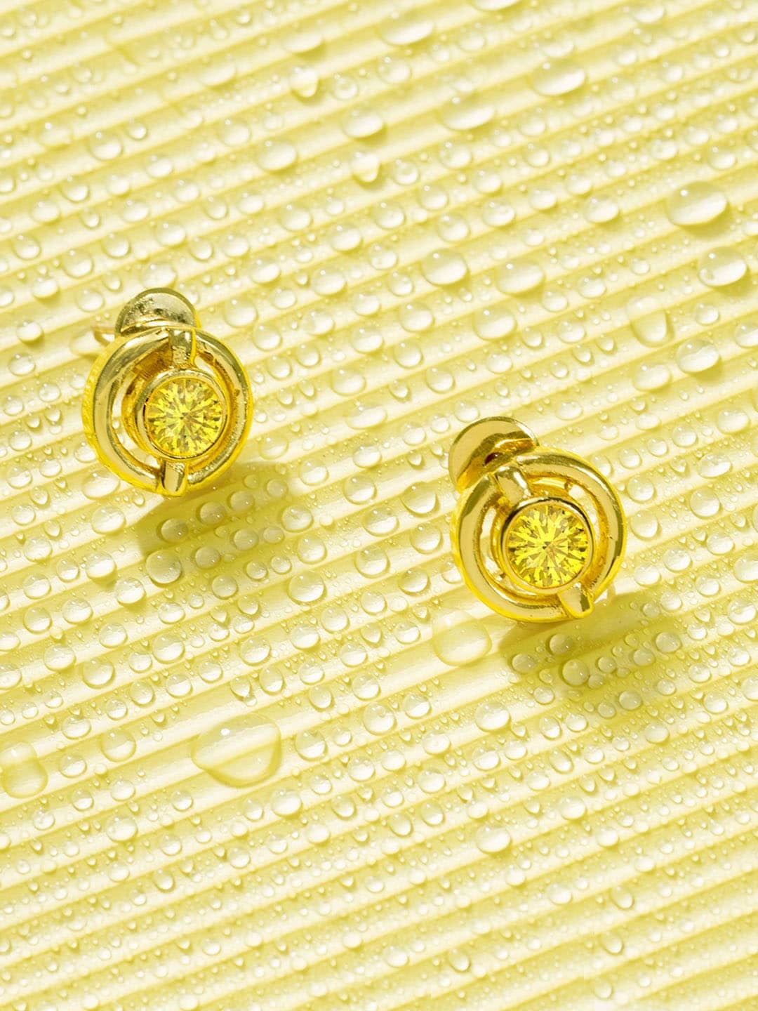 

March by FableStreet Gold-Plated Circular Studs Earrings