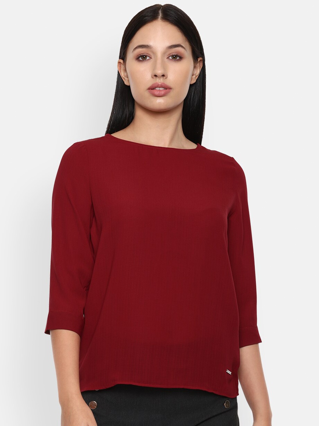 

Van Heusen Woman Maroon Regular Top
