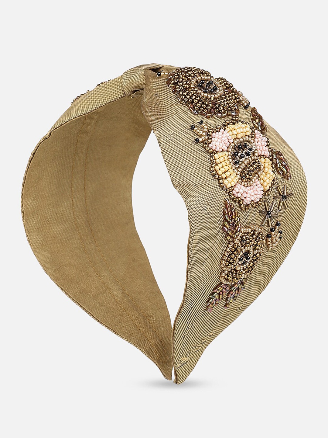 

Anekaant Women Gold-Toned & Pink Embellished Hairband