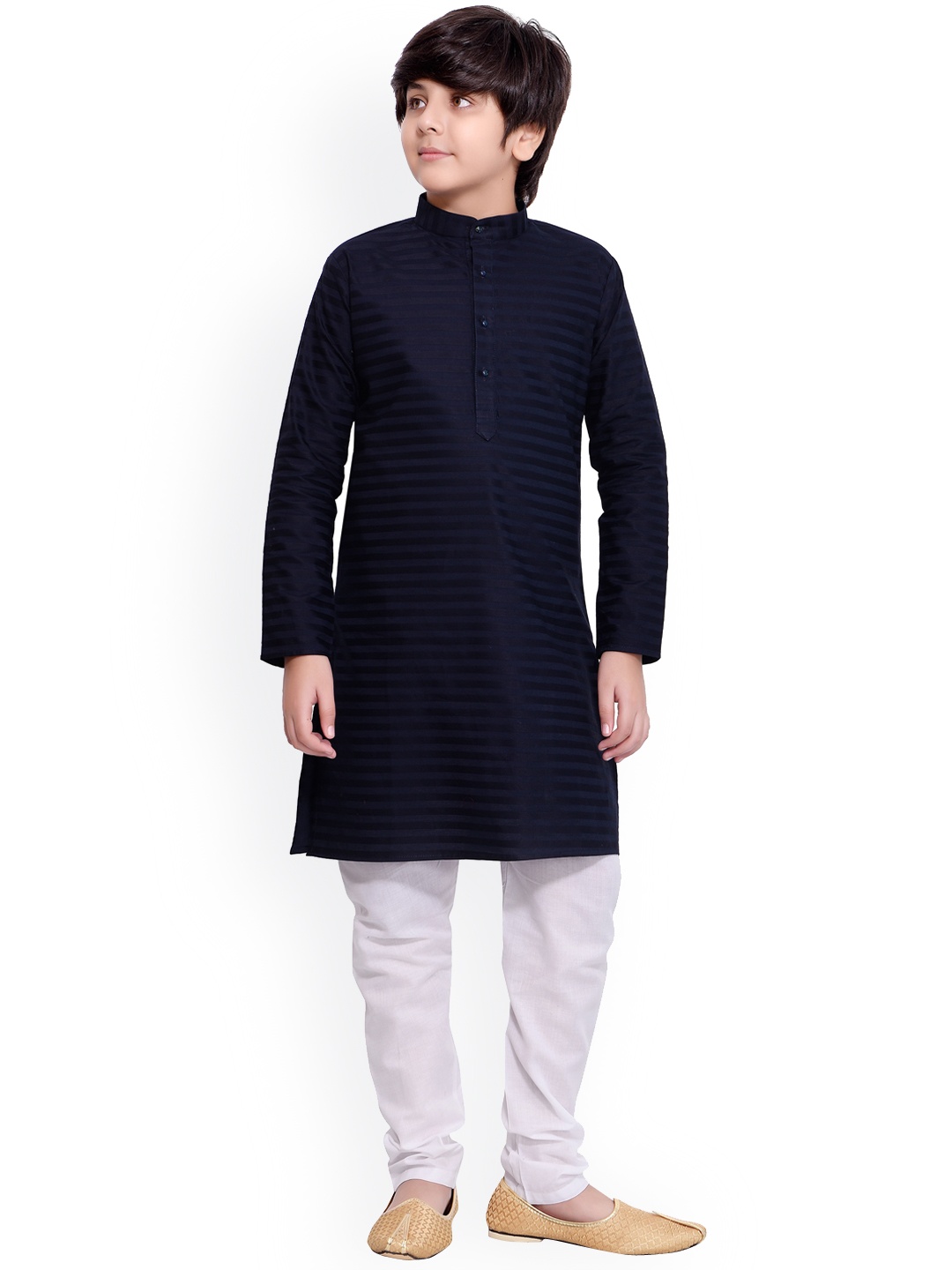 

Jeetethnics Boys Navy Blue Regular Kurta with Pyjamas