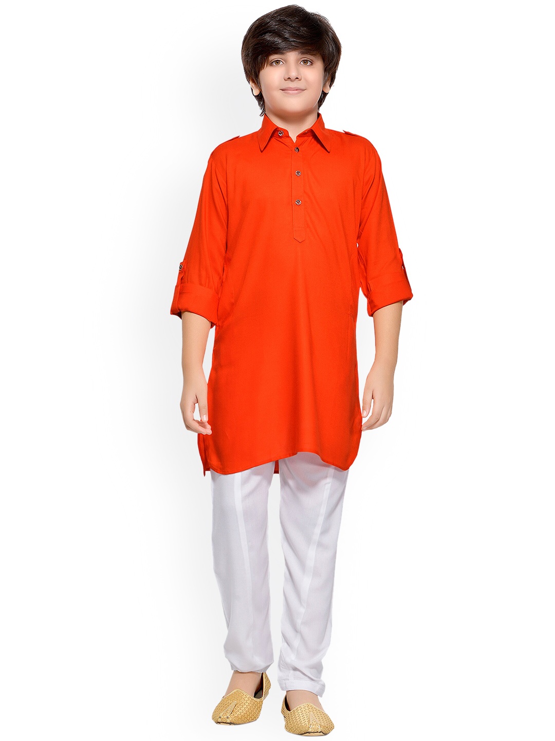 

Jeetethnics Boys Orange Regular Kurta with Pyjamas