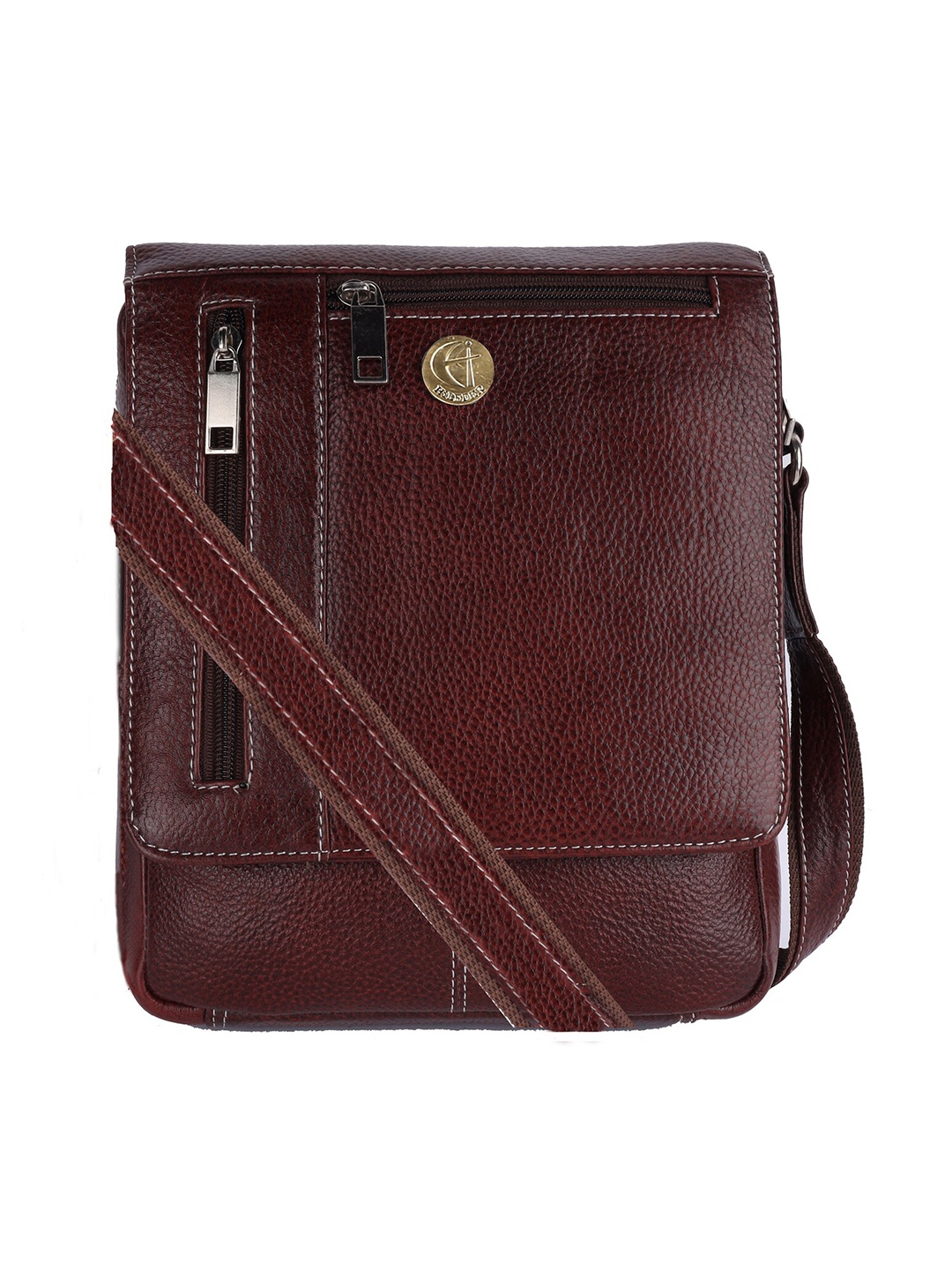 

HiLEDER Unisex Pure Leather Cross Body Sling Messenger Bag, Brown