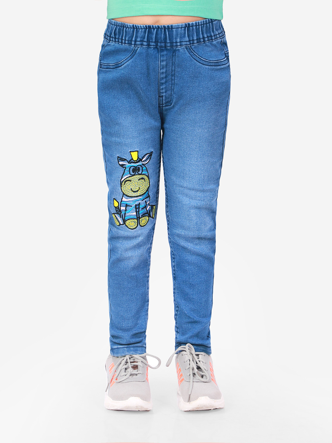 

Naughty Ninos Girls Blue Flared Light Fade Stretchable Jeans