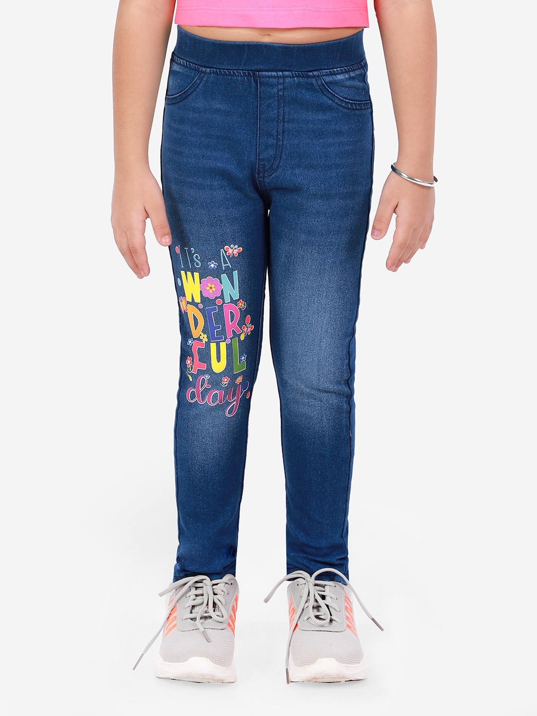 

Naughty Ninos Girls Blue Light Fade Printed Jeans