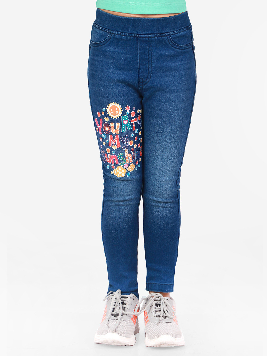 

Naughty Ninos Girls Blue Light Fade Printed Stretchable Jeans
