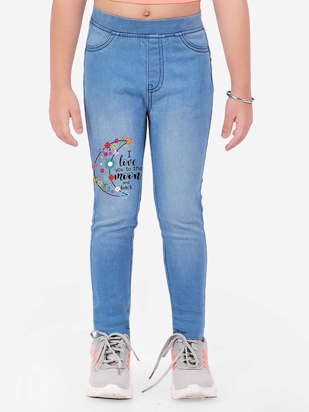 

Naughty Ninos Girls Blue Light Fade Printed Stretchable Jeans