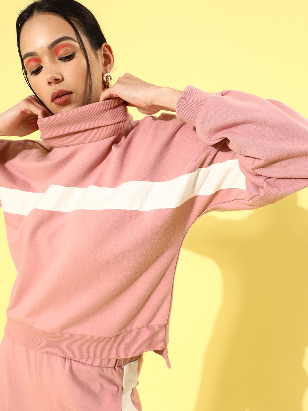 

Athena Pink High Neck Top with Trouser Co-Ord Set