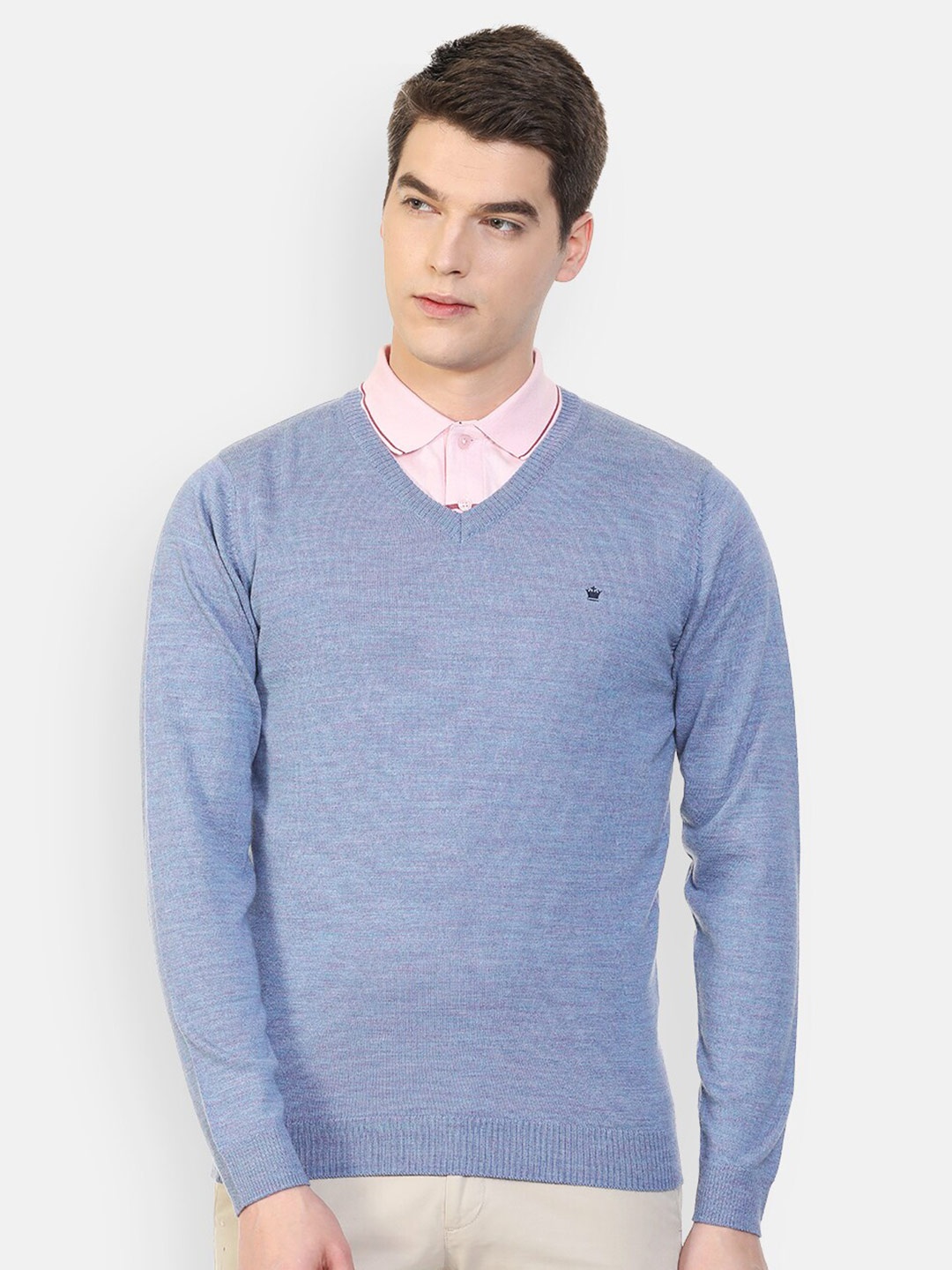 

Louis Philippe Men Blue Pullover
