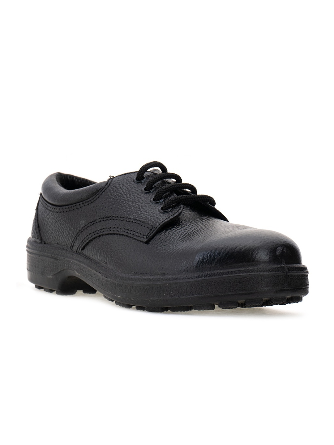 

Khadims Men Black Solid Leather Formal Derbys