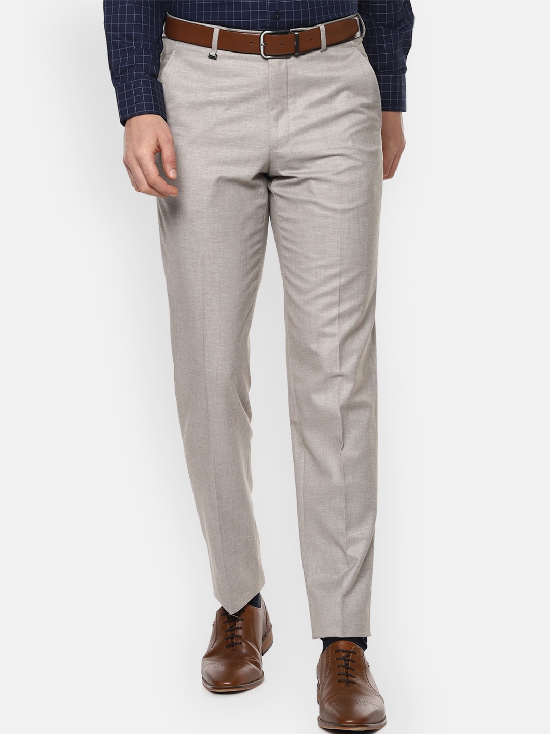 

Van Heusen Men Beige Formal Trousers