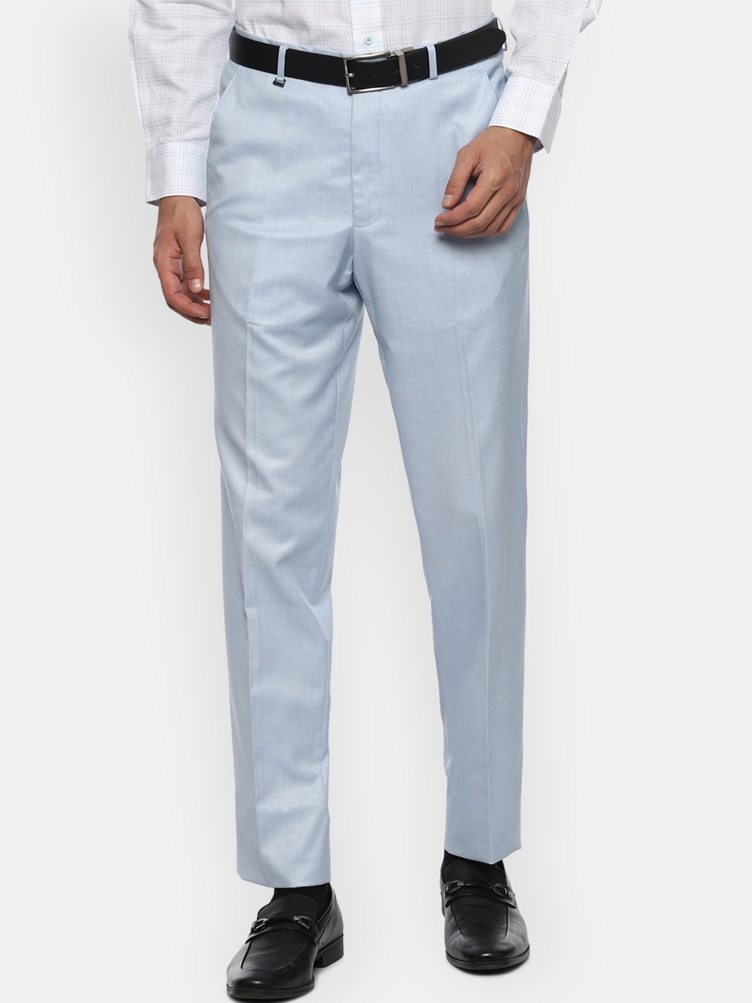 

Van Heusen Men Blue Formal Trousers