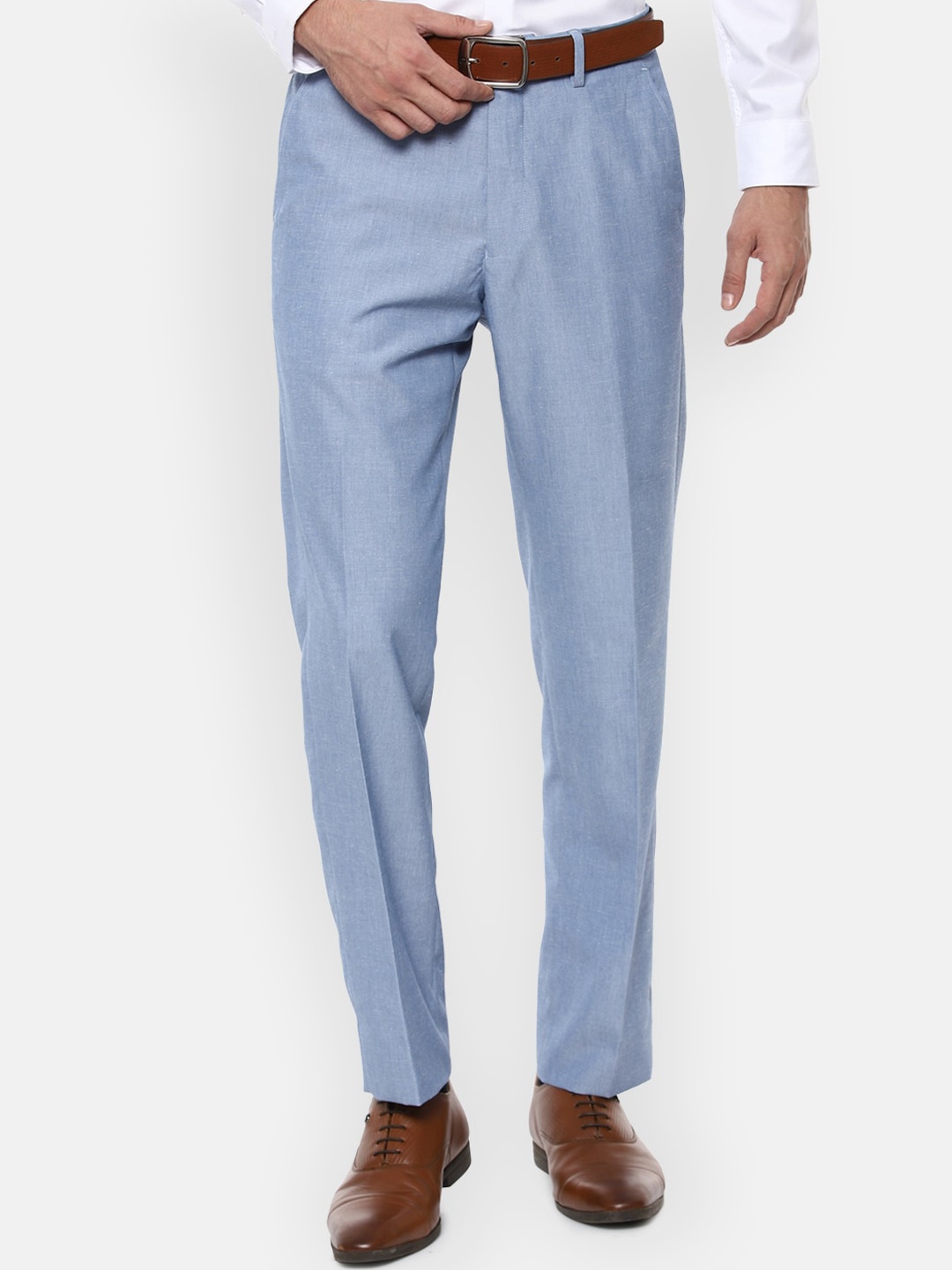 

Van Heusen Men Blue Formal Trousers