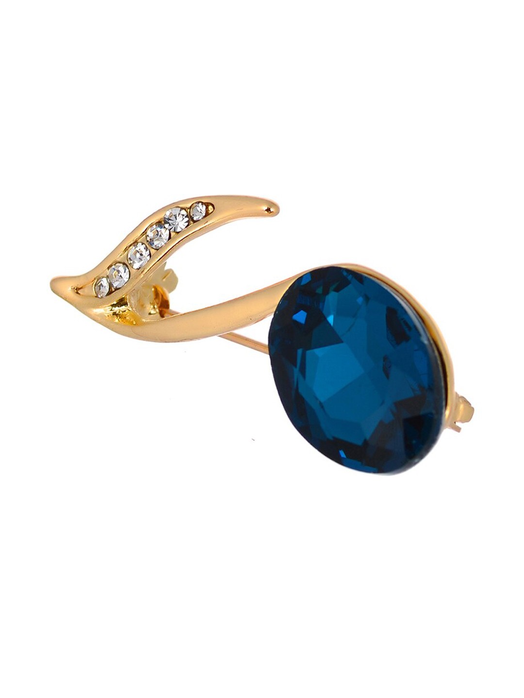 

AQUASTREET Teal Green & Gold Musical Note Crystal Brooch