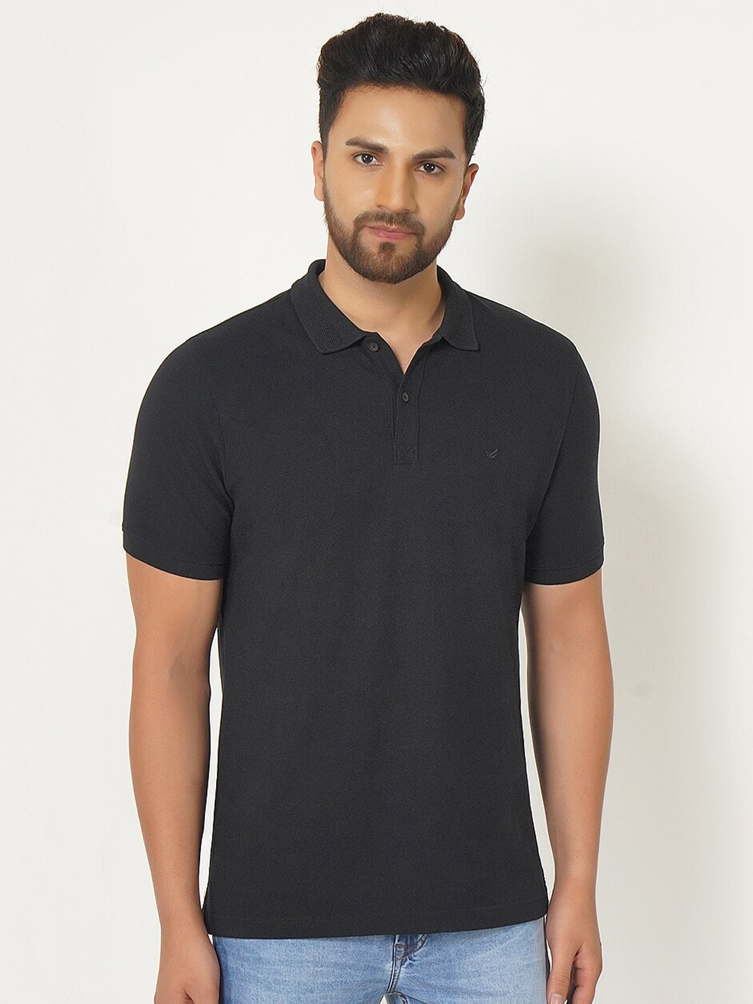 

Blackberrys Men Black Polo Collar Slim Fit T-shirt