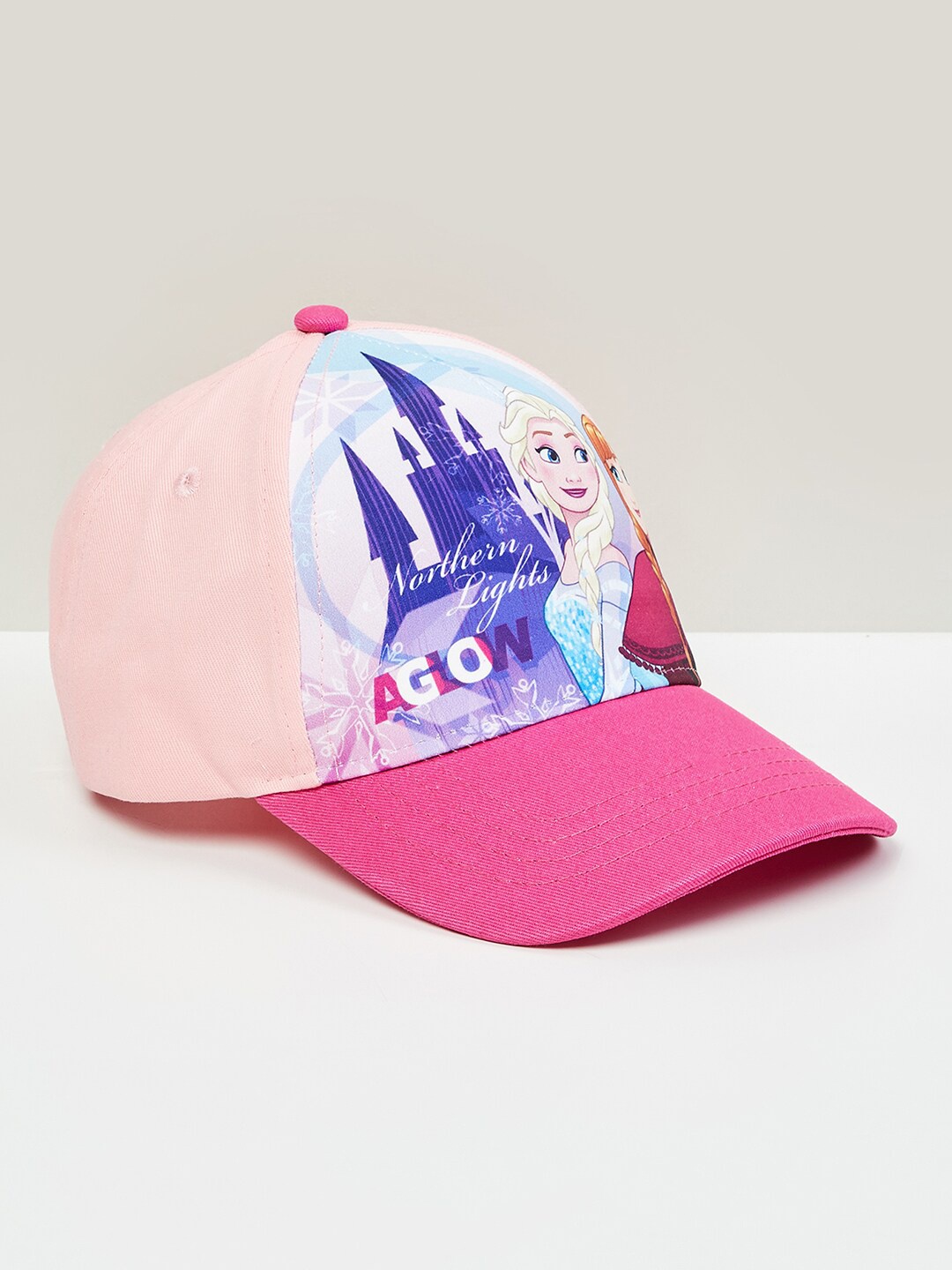 

max Girls Pink & Blue Frozen Printed Baseball Cap