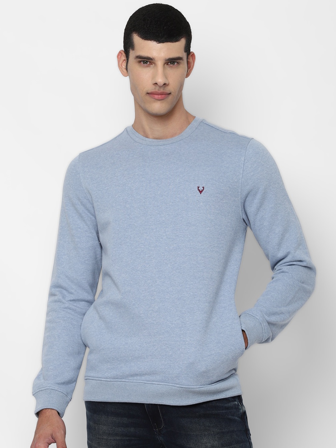 

Allen Solly Men Blue Solid Sweatshirt